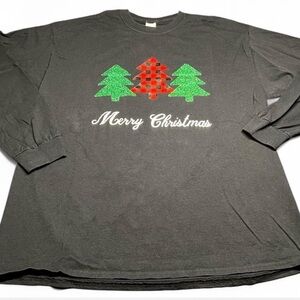Merry Christmas Black Long Sleeve Shirt